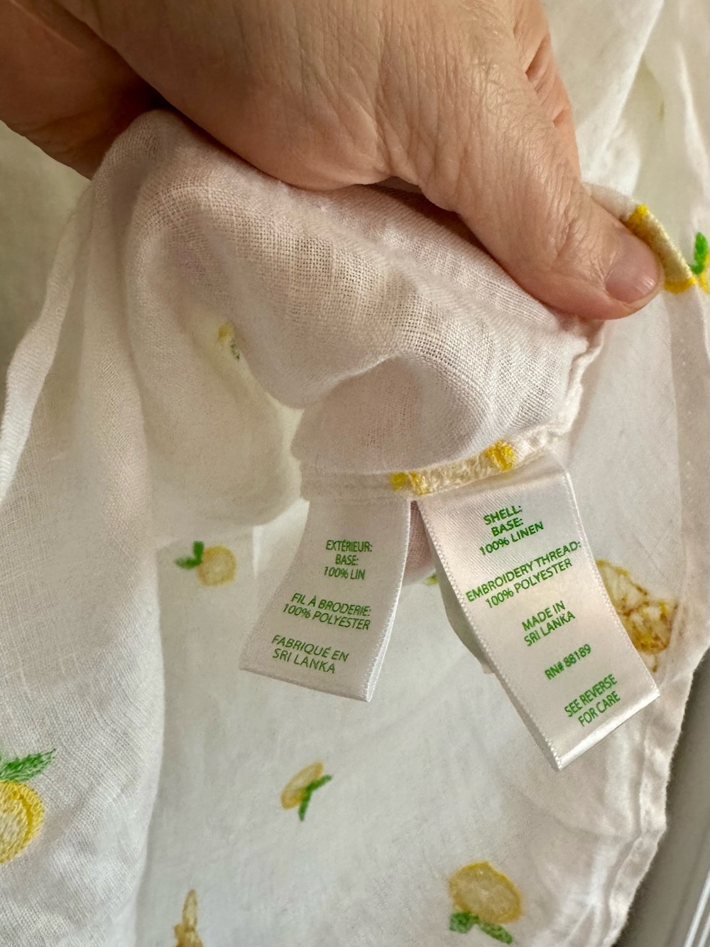 EUC Rare Lilly Pulitzer Lemon Bee Embroidered Sea View Linen Shirt Medium - Picture 4 of 5